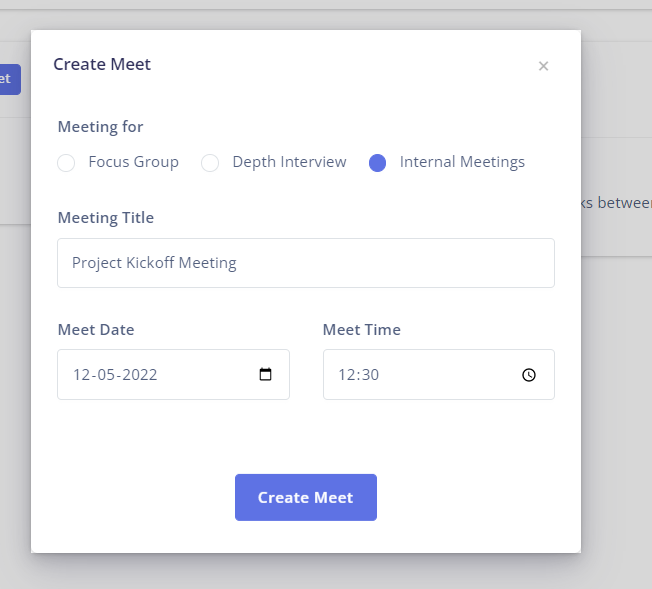 Create a new Zoom meet on flowres